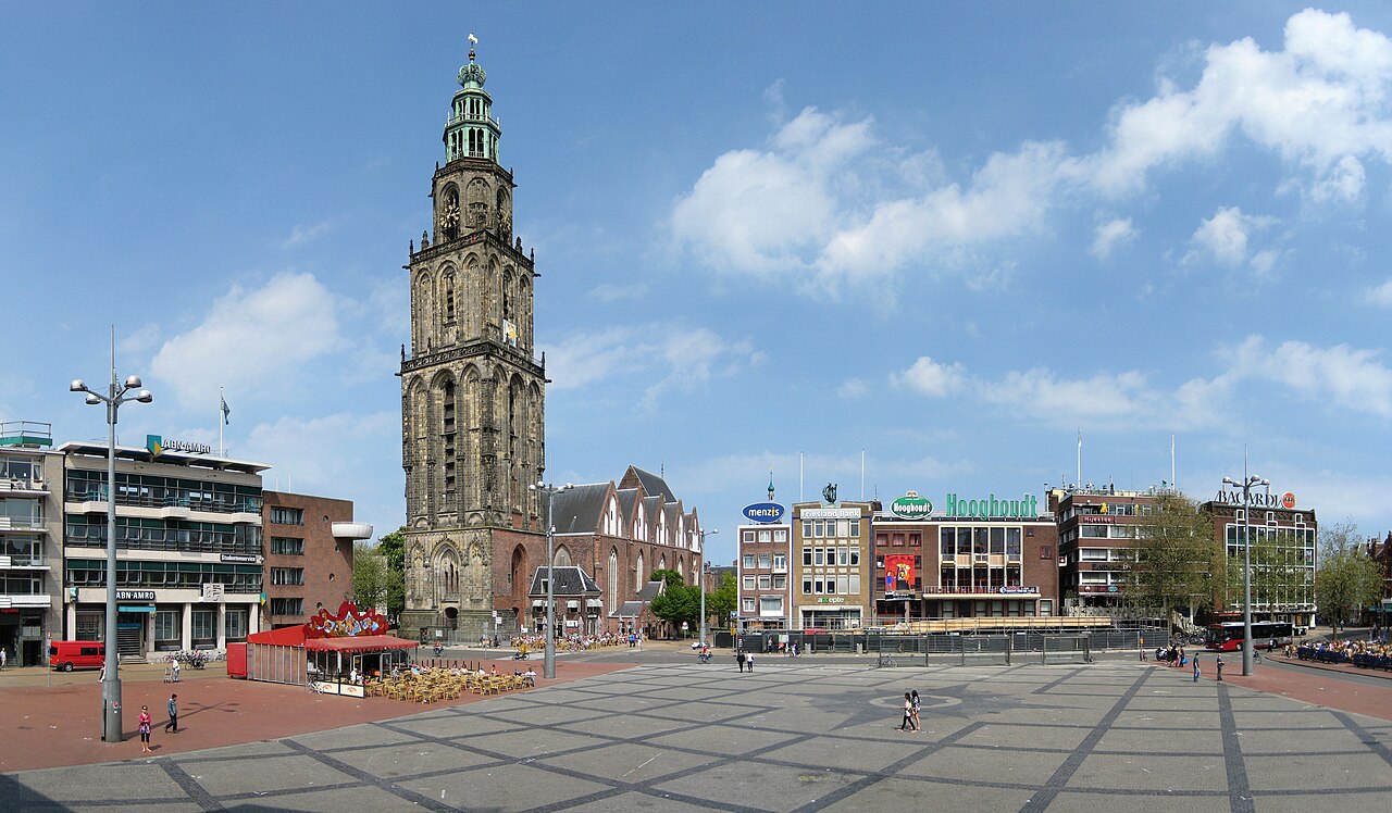 The Grote Markt square and Martinitoren tower in the centre of Groningen